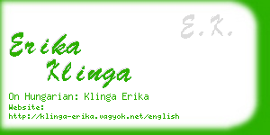 erika klinga business card